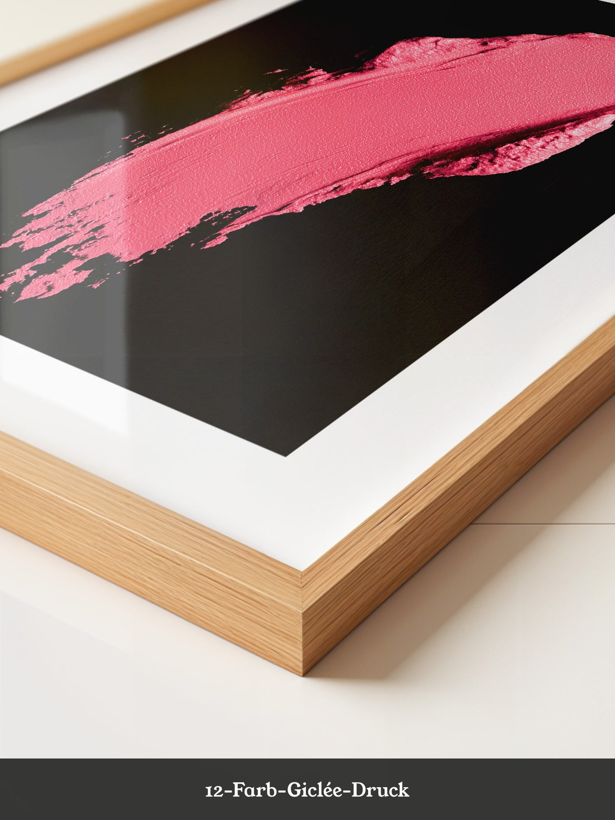Pinker Pinselstrich Abstrakt Schwarz