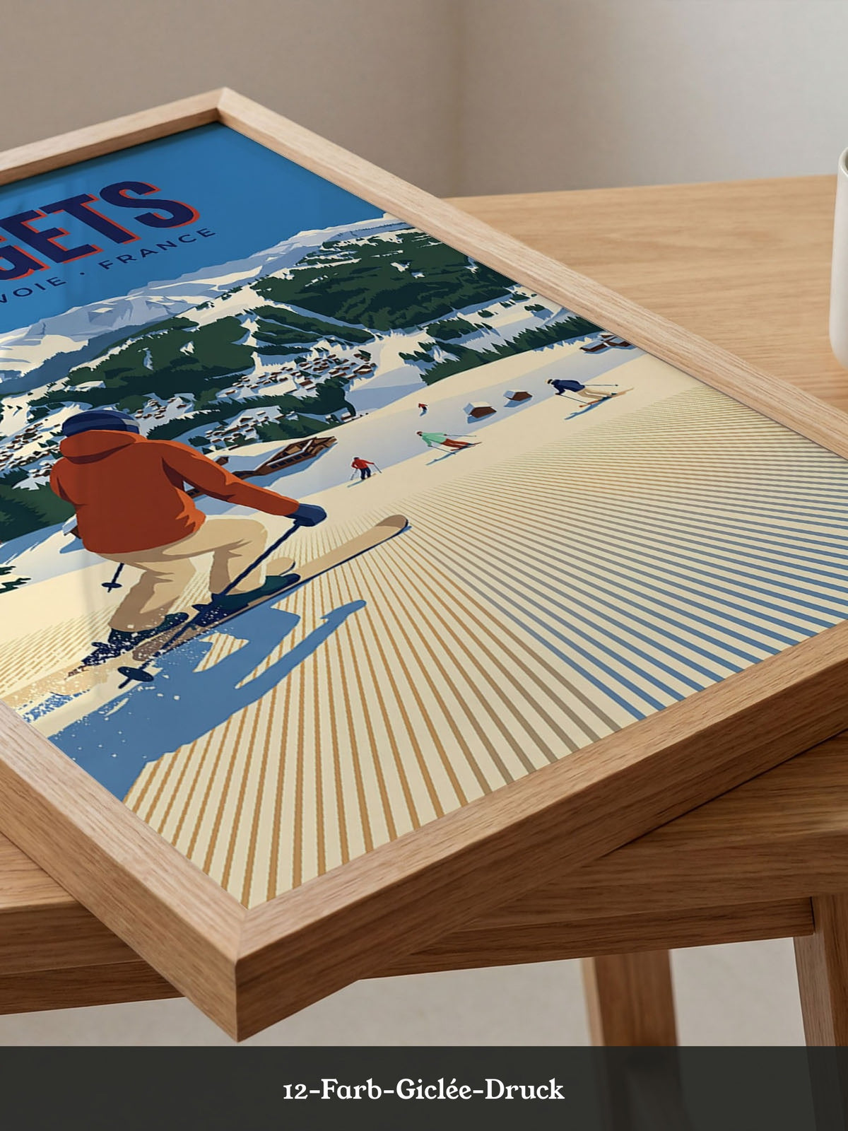 Skifahrer Berge Retro