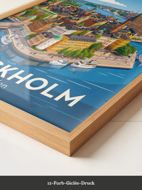 Stockholm Stadtansicht Illustration