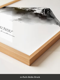 Berg Aquarell Zen Schwarzweiß