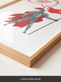 Ritter Roter Umhang Comic-Stil