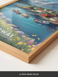 Norwegische Fjordidylle Pastellfarben