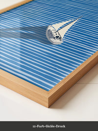 Segelboot Blaue Linien Schatten