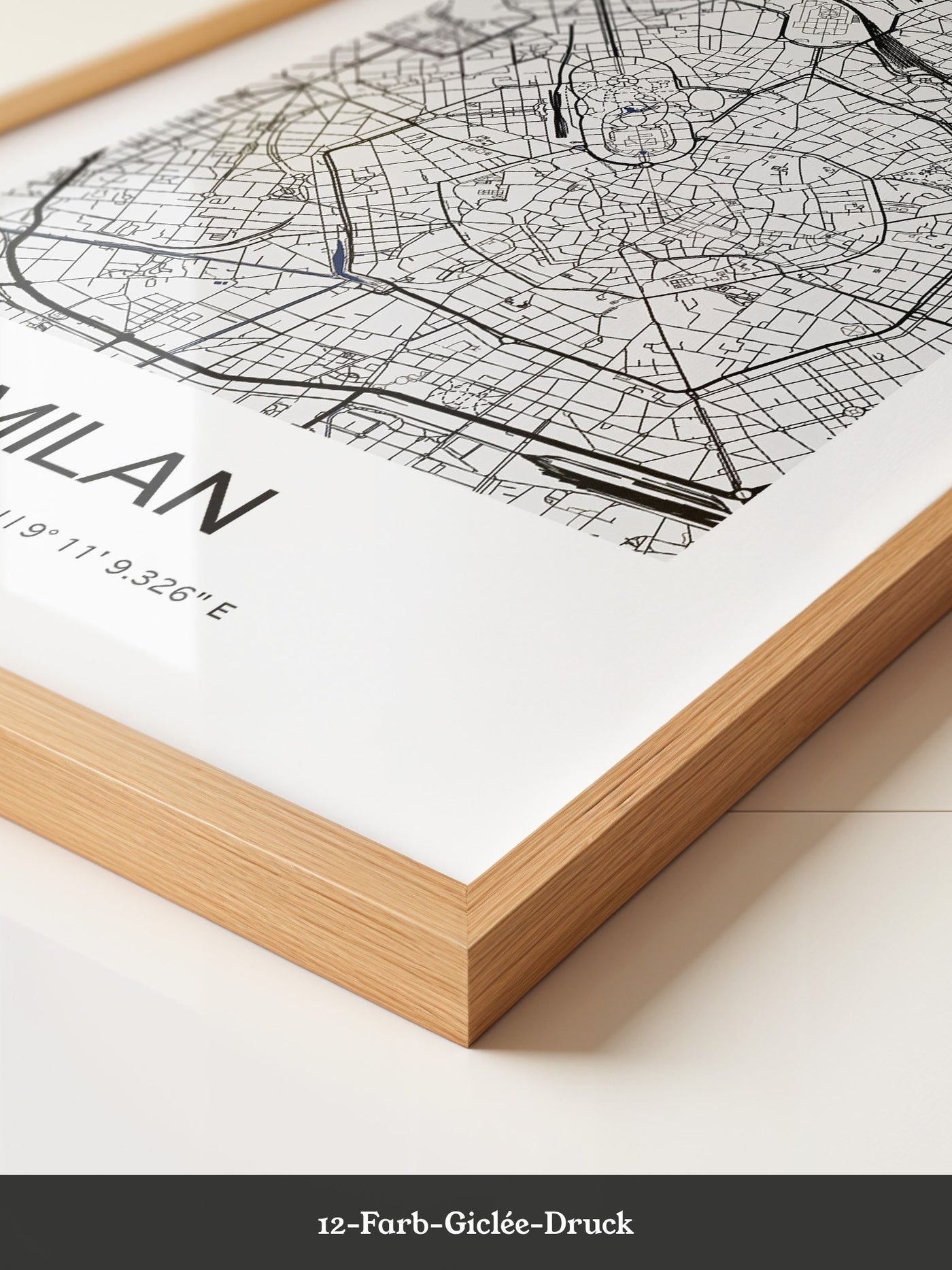 Mailand Stadtplan minimalistisch