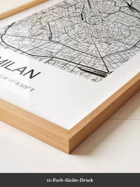 Mailand Stadtplan minimalistisch