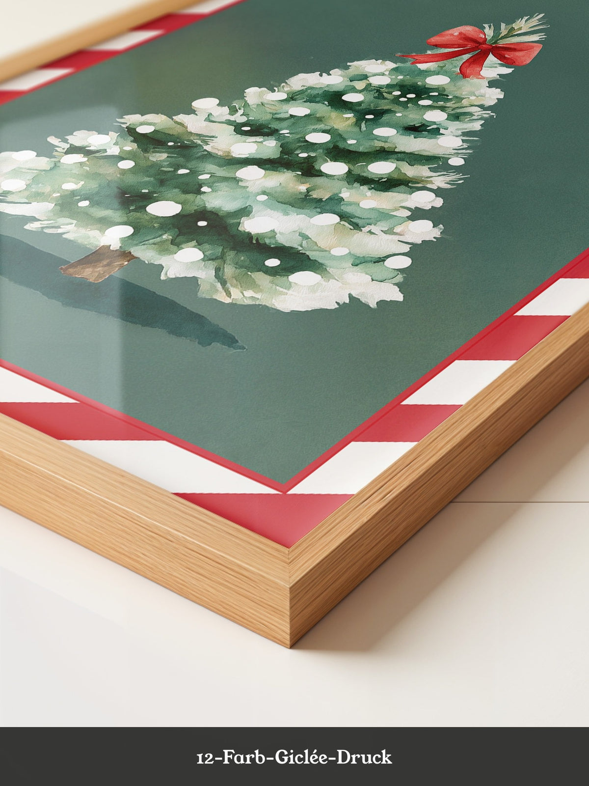 Weihnachtsbaum Aquarell Rot-Schleife