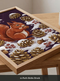 Rotes Eichhörnchen Winterkulisse