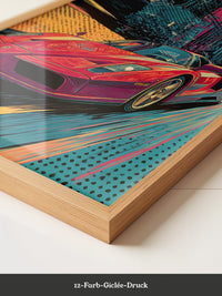 Roter Sportwagen Pop-Art Design