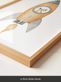 Fuchs Rakete Aquarell