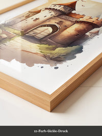 Mittelalterliche Burg Aquarellstil
