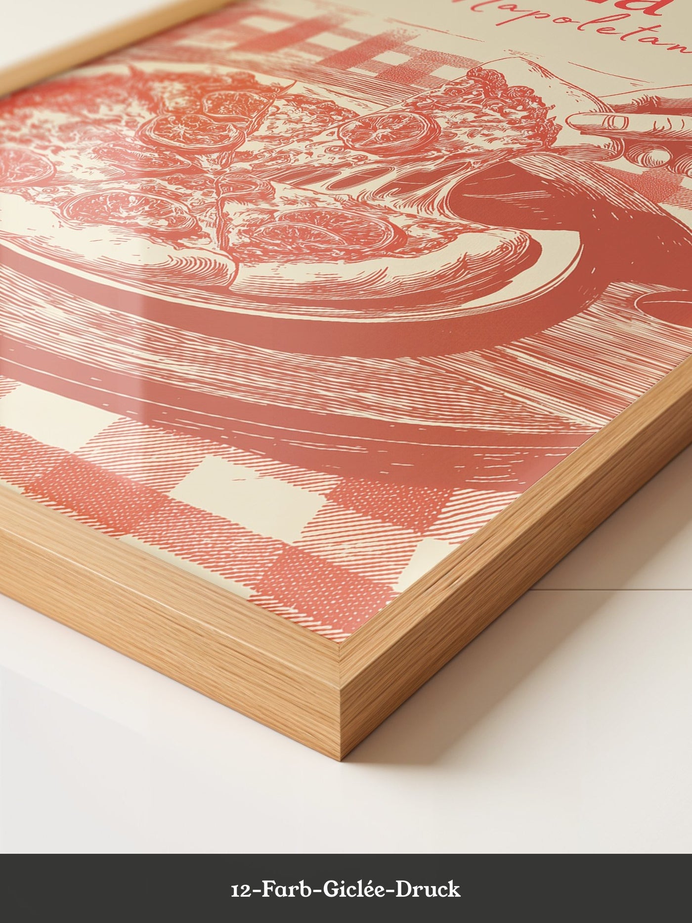 Pizza Illustration Retro-Stil