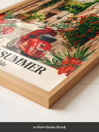 Roter Vespa Gasse Blumen