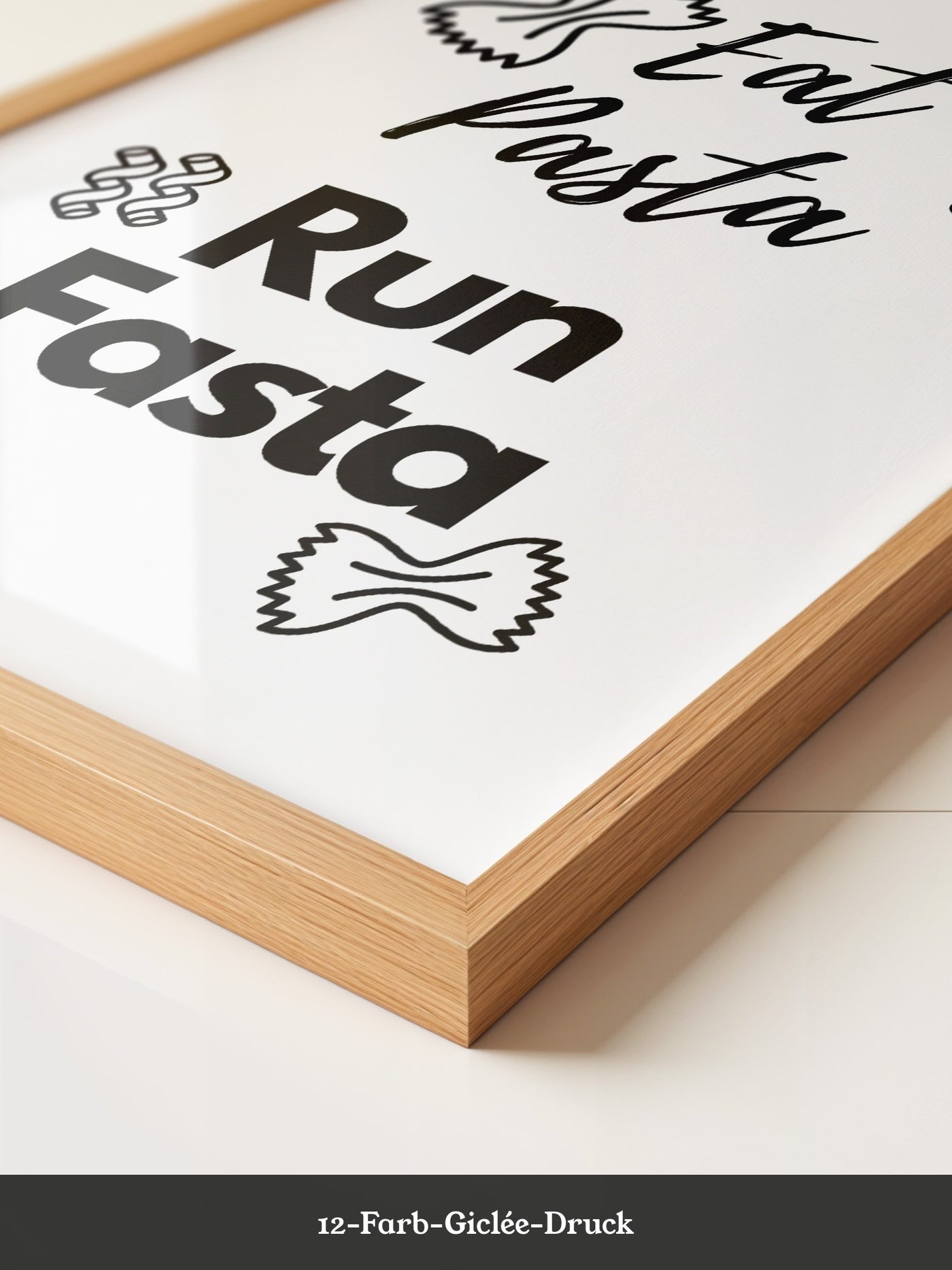 Nudelmotive Typografie Schwarzweiß
