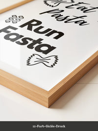 Nudelmotive Typografie Schwarzweiß