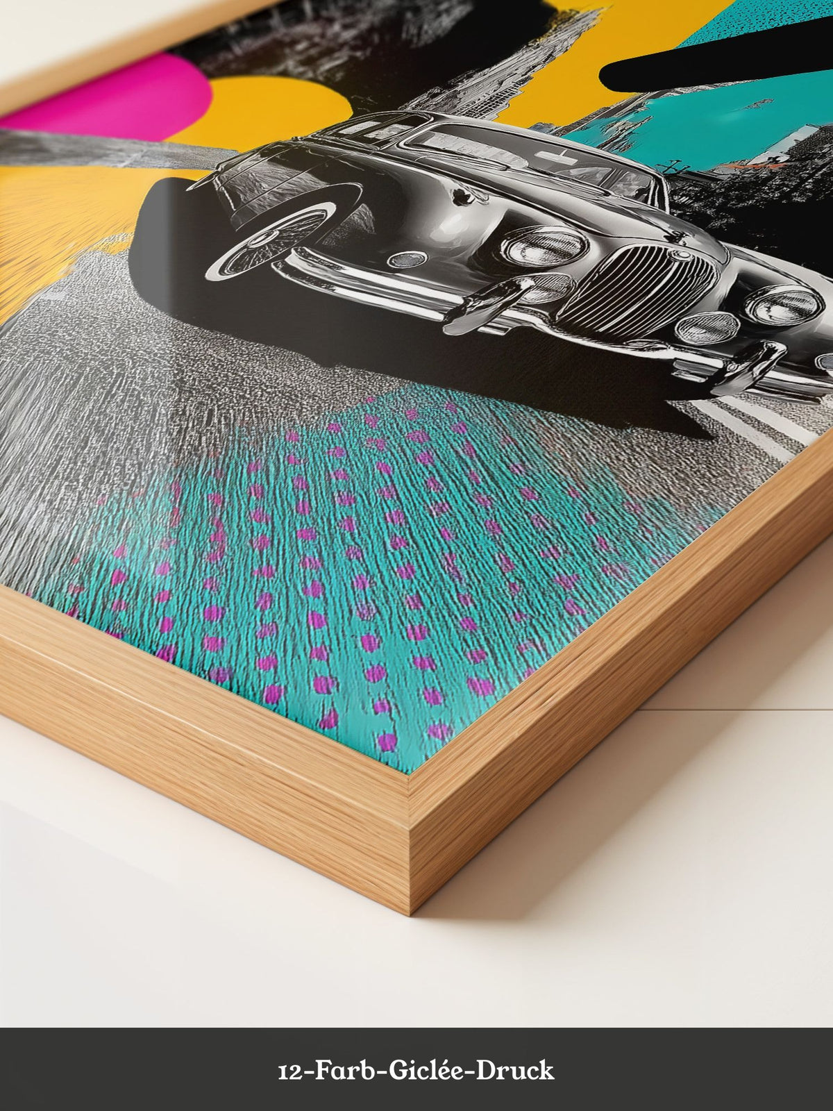Pop-Art Oldtimer – Farbstarke Illustration mit Retro-Flair