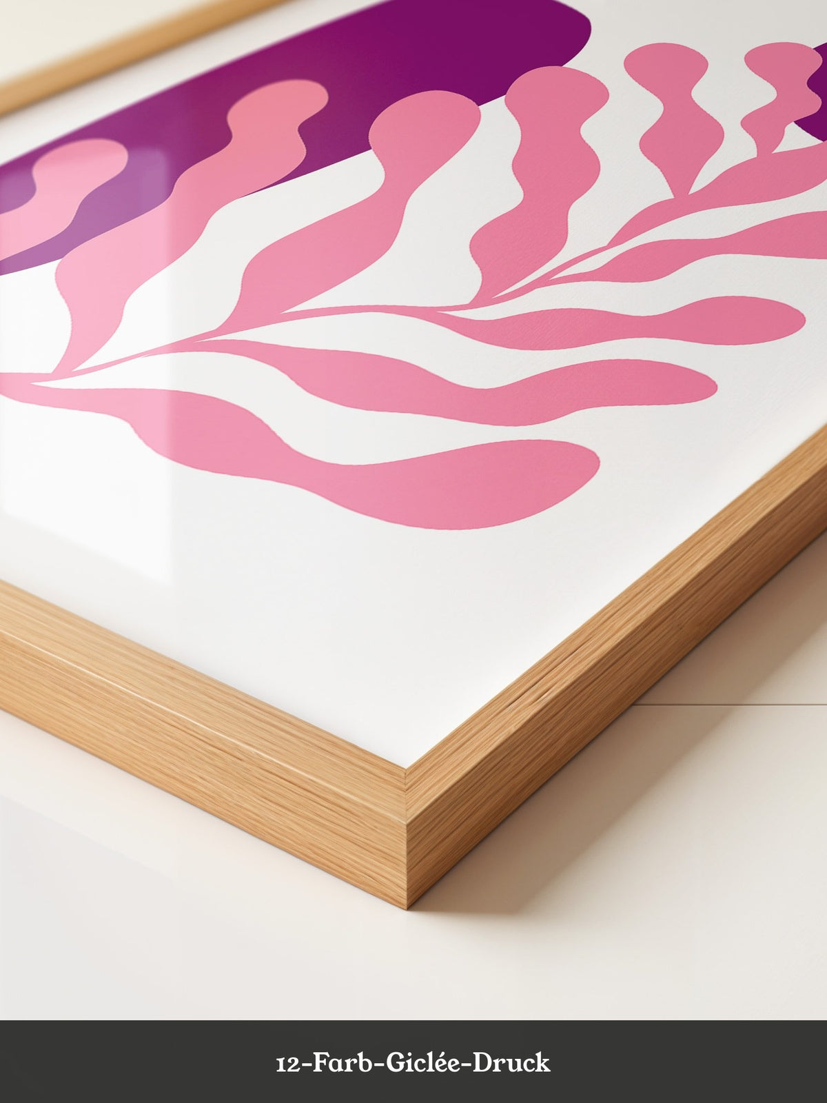 Abstrakte Blattform Rosa Lila