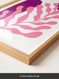 Abstrakte Blattform Rosa Lila