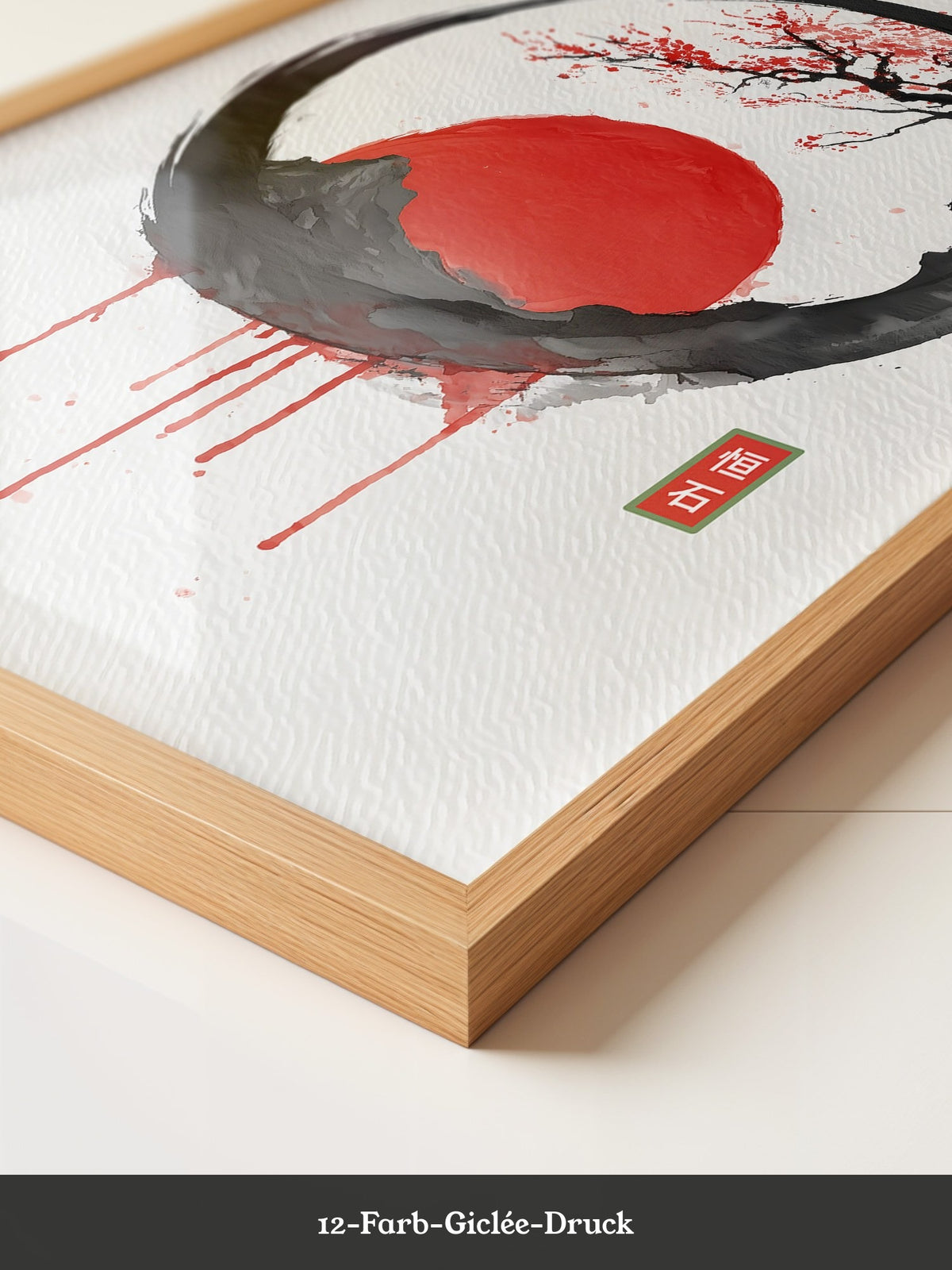 Japanische Sonne Rot Schwarz Kunst