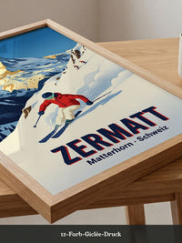 Matterhorn Skifahrer Retro