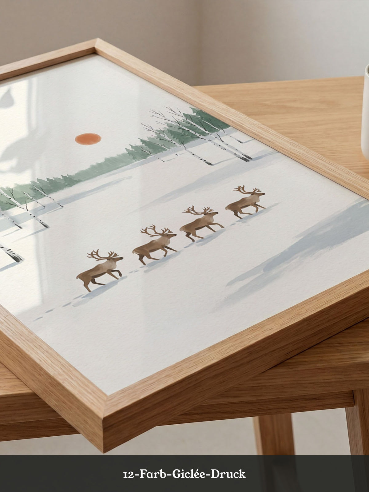 Rehe im verschneiten Wald