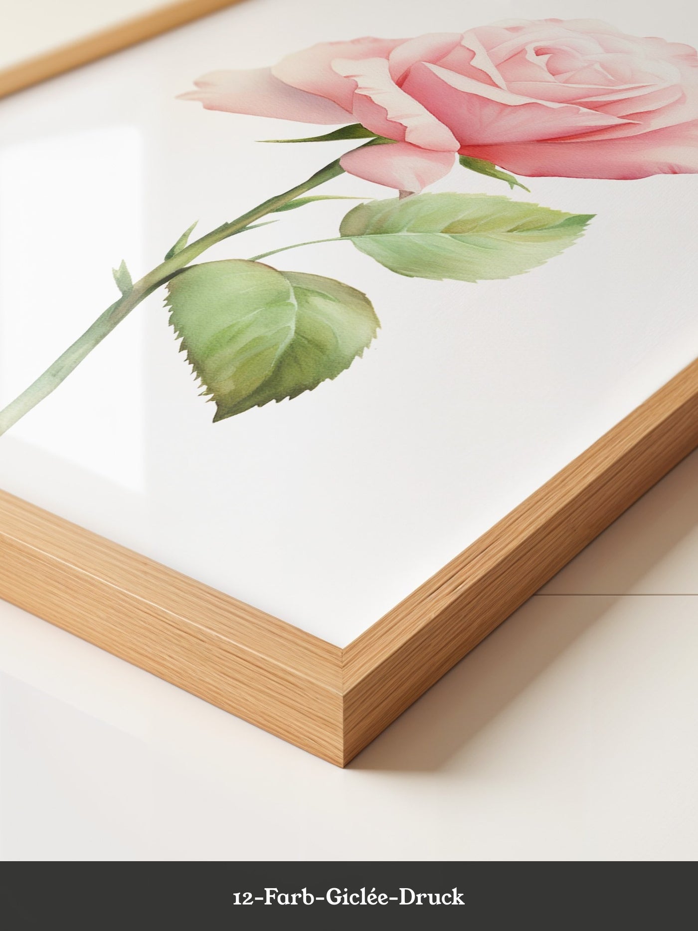 Rosenblüte Pastell Aquarell