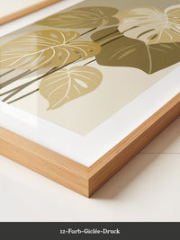 Monstera Blätter Beige Töne
