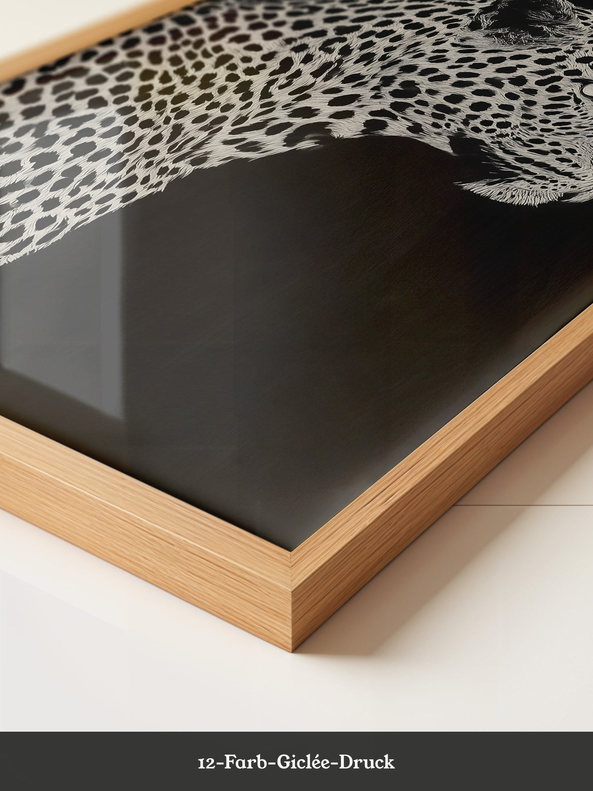 Leopard Profil Schwarzweiß Grafik