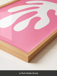 Abstrakte Form rosa und weiß