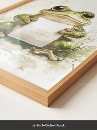 Frosch Aquarell Rollenhältend