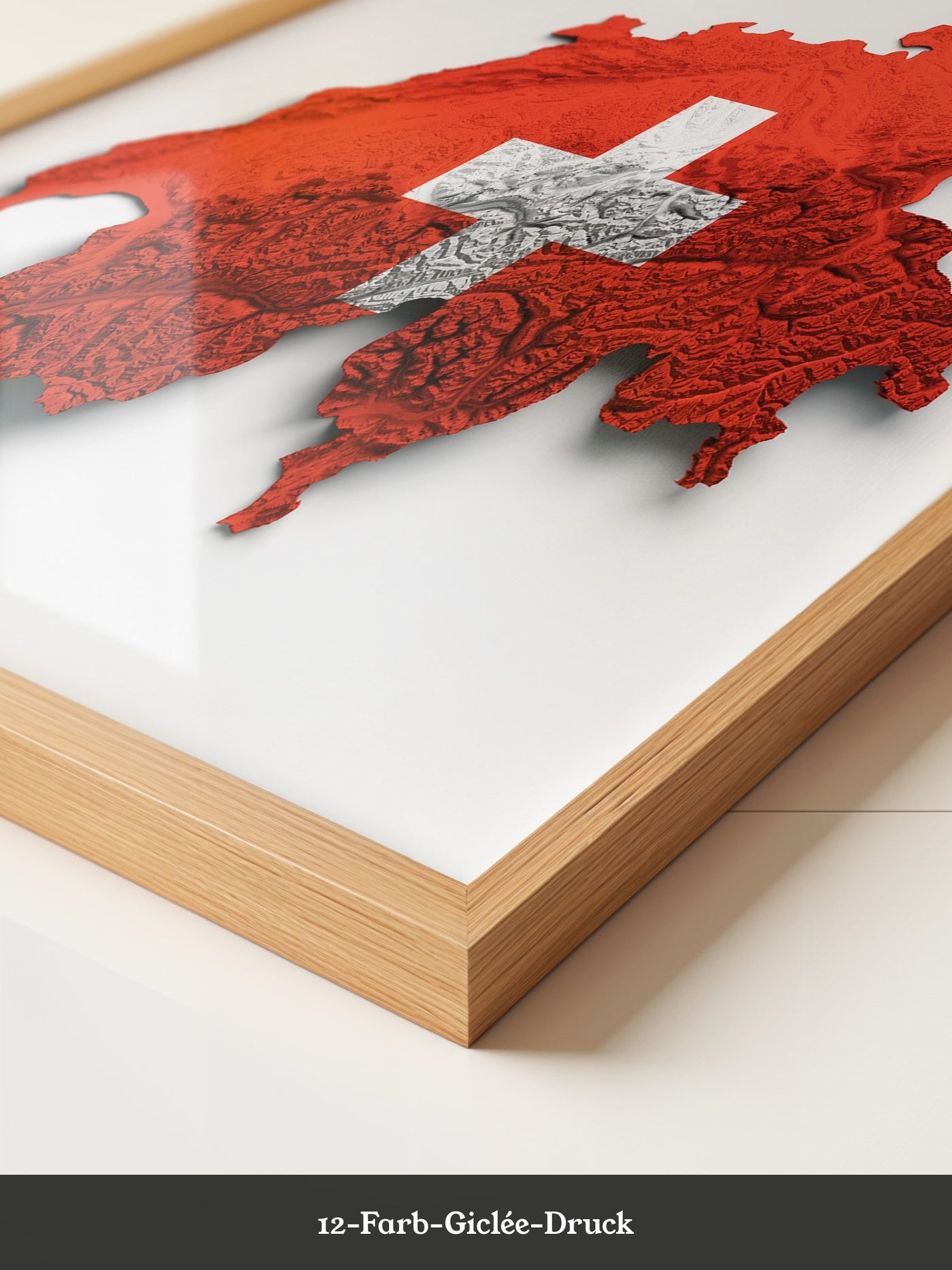Schweiz Landkarte Relief Rot