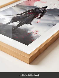 Samurai Vollmond Nebellandschaft