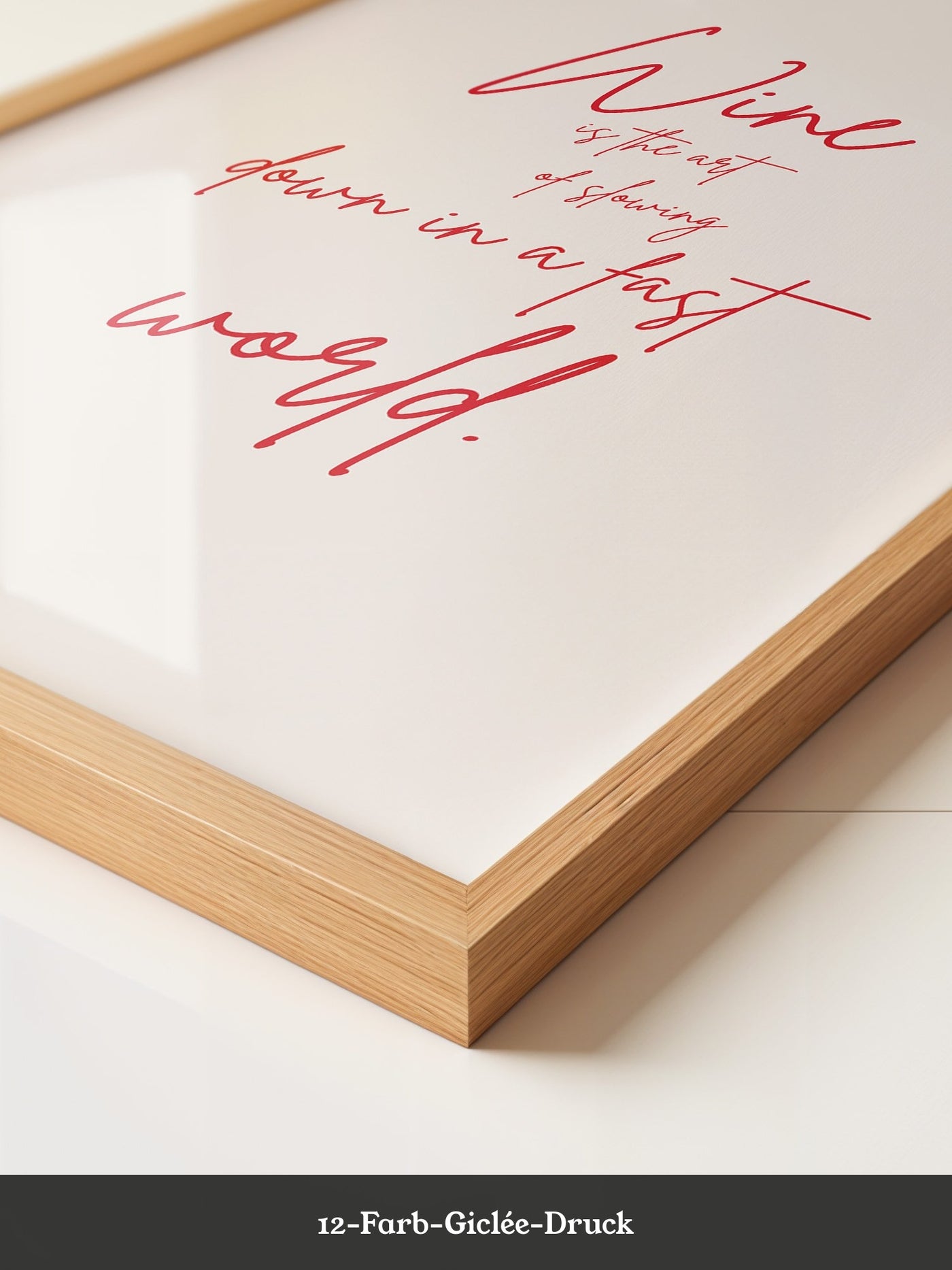 Wein Zitat rote Handschrift