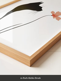Katzen Silhouette Blume Minimalistisch