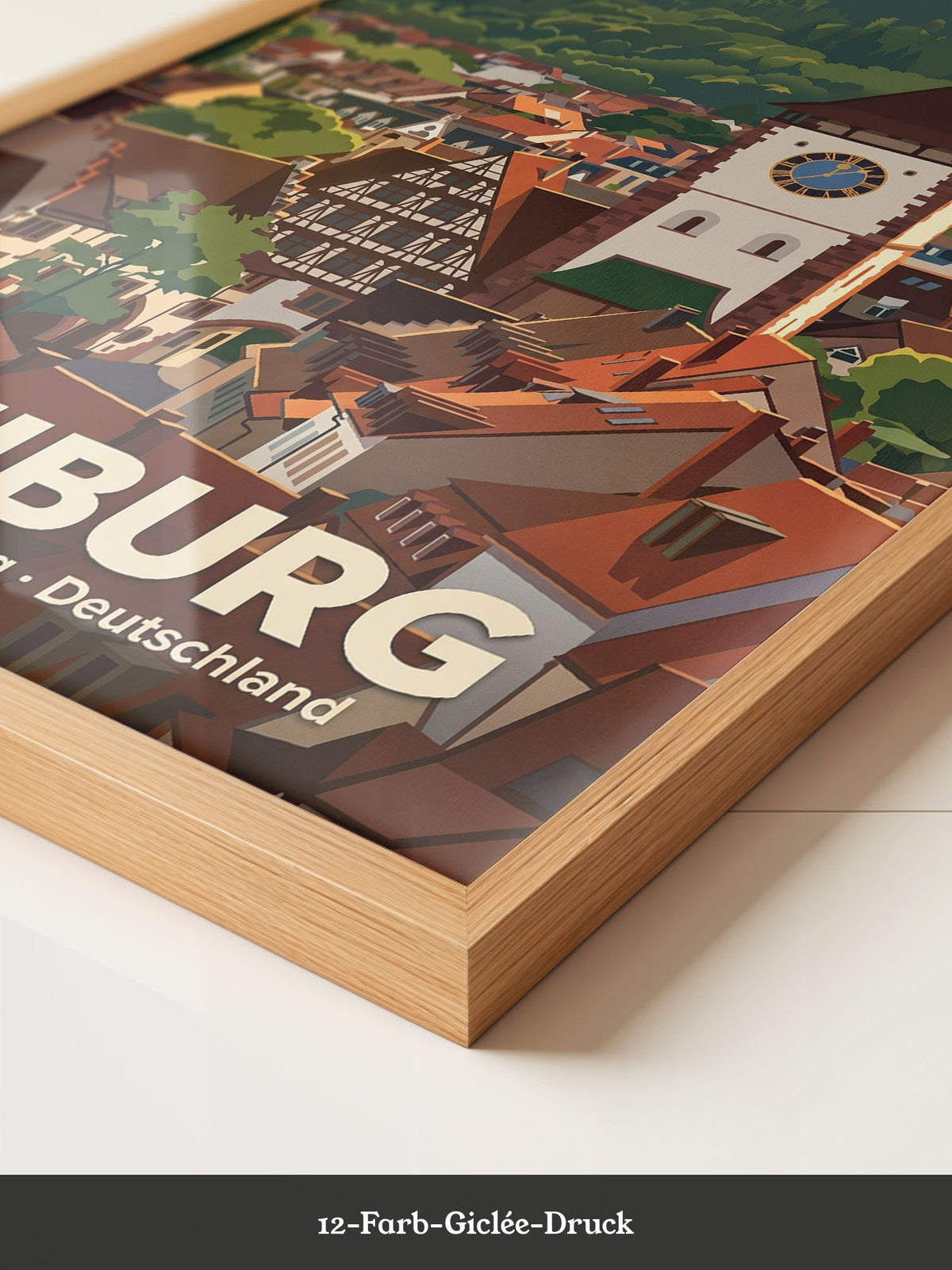 Freiburg Stadtansicht Illustration