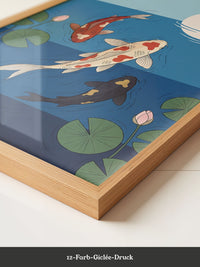 Koi Fische Mondlicht Illustration