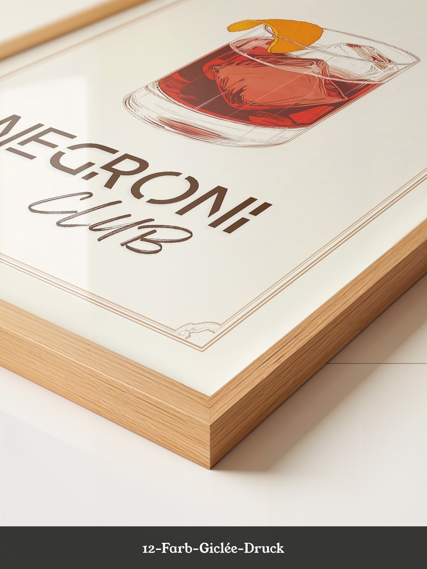 Negroni Drink Illustration Retro