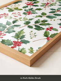 Ilexzweige Rote Beeren Aquarell