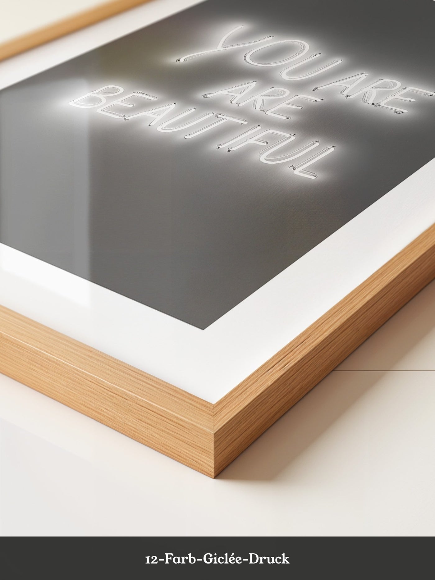 Neon Schriftzug Leuchtend Schwarzweiß