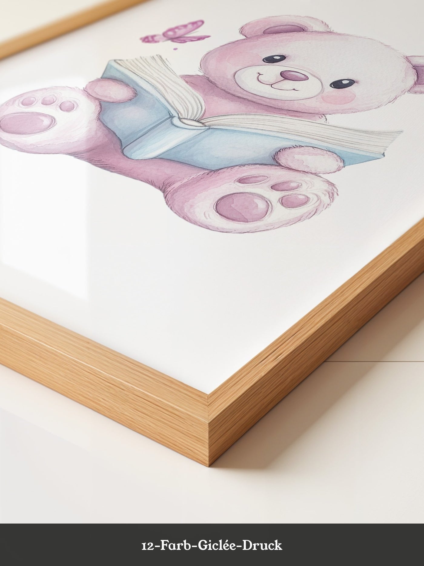 Teddybär Aquarell mit Buch