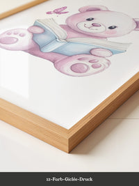 Teddybär Aquarell mit Buch