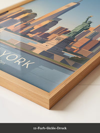 Freiheitsstatue Skyline Pastell