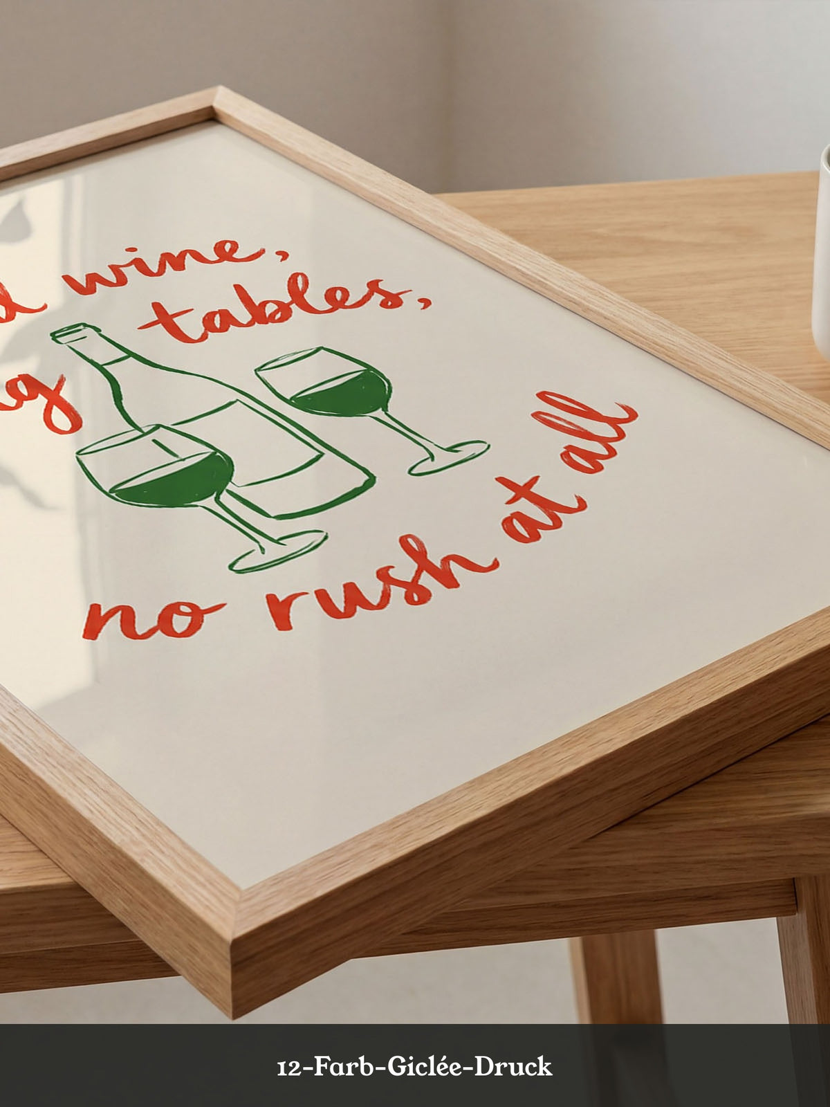 Wein Spruch Kunstdruck Rot