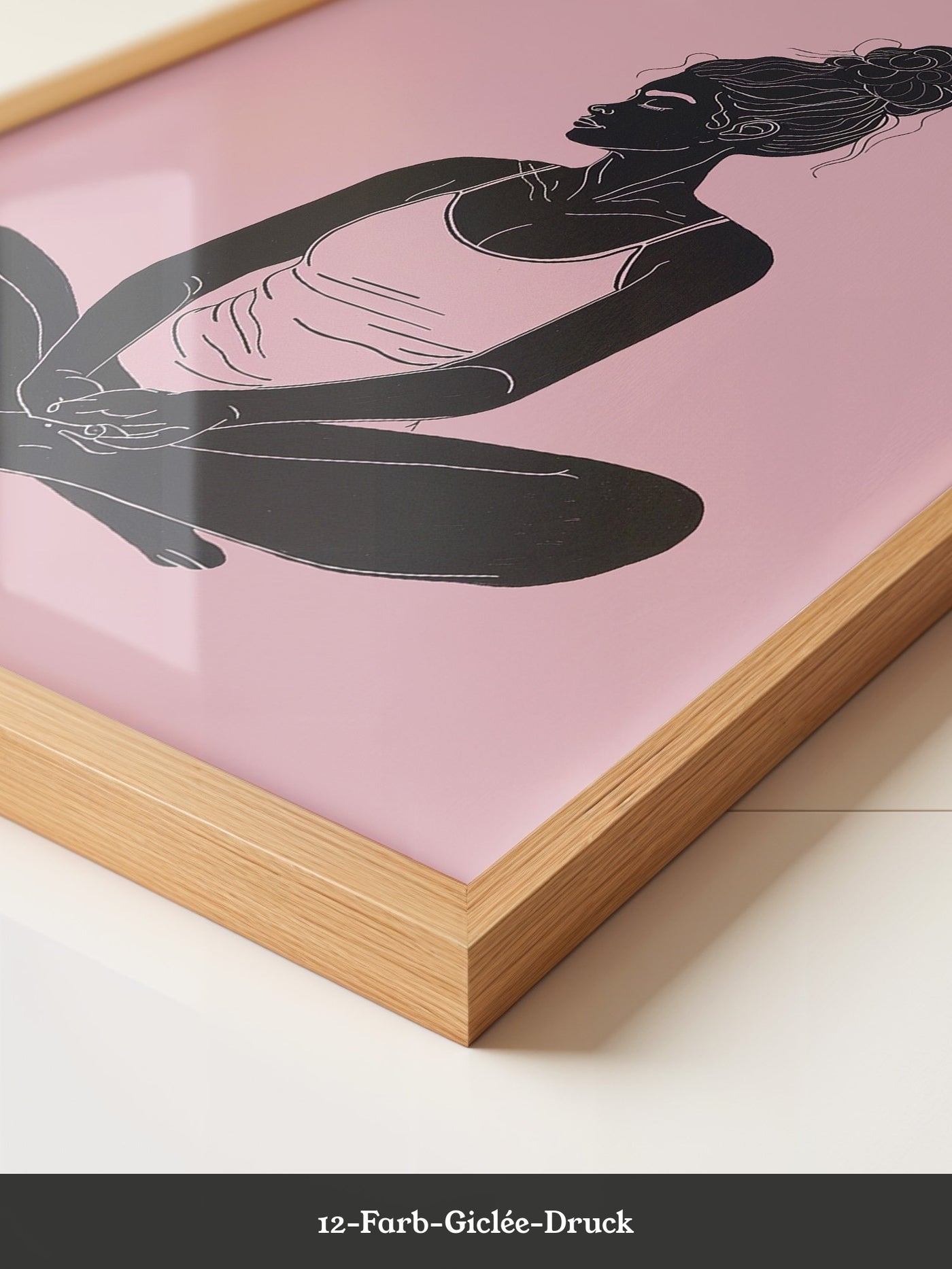 Sitzende Frau Silhouette Rosa