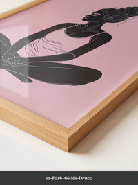Sitzende Frau Silhouette Rosa