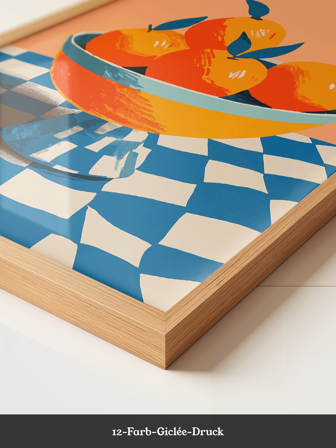 Orangen Schale Checkerboard Retro