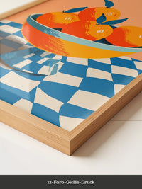 Orangen Schale Checkerboard Retro