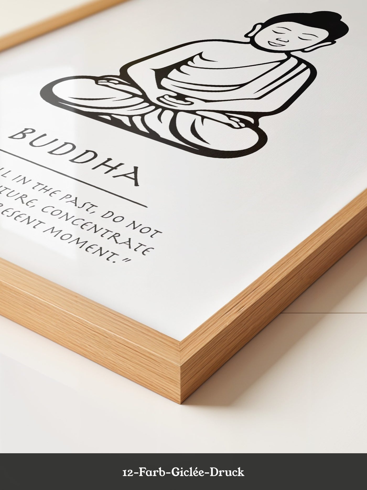 Buddha Meditierend Schwarz-Weiß
