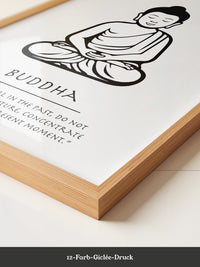 Buddha Meditierend Schwarz-Weiß