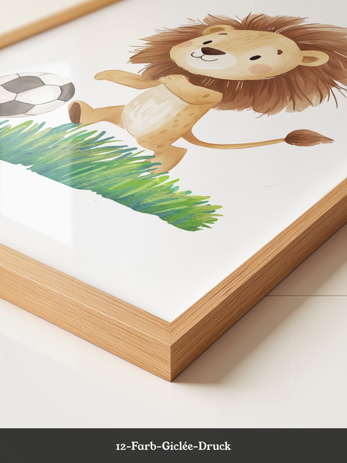 Löwe Fußball Illustration verspielt