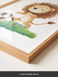 Löwe Fußball Illustration verspielt